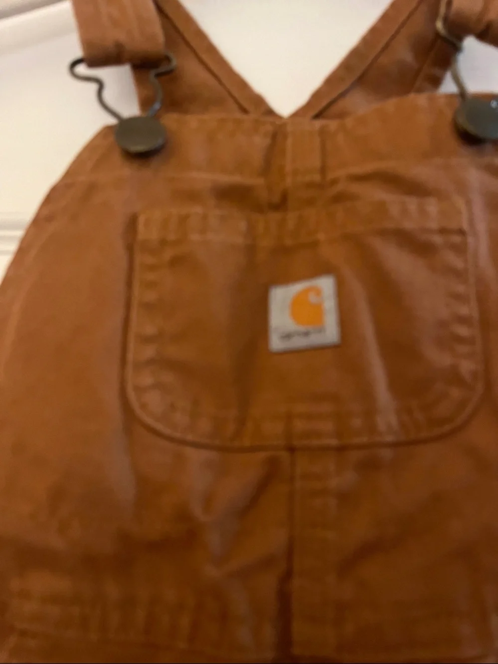 CARHARTT Kids Tan/Brown Duck Canvas Overalls Size 24 months